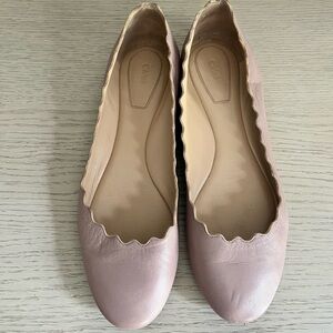 Chloe nude scallop flat sz39